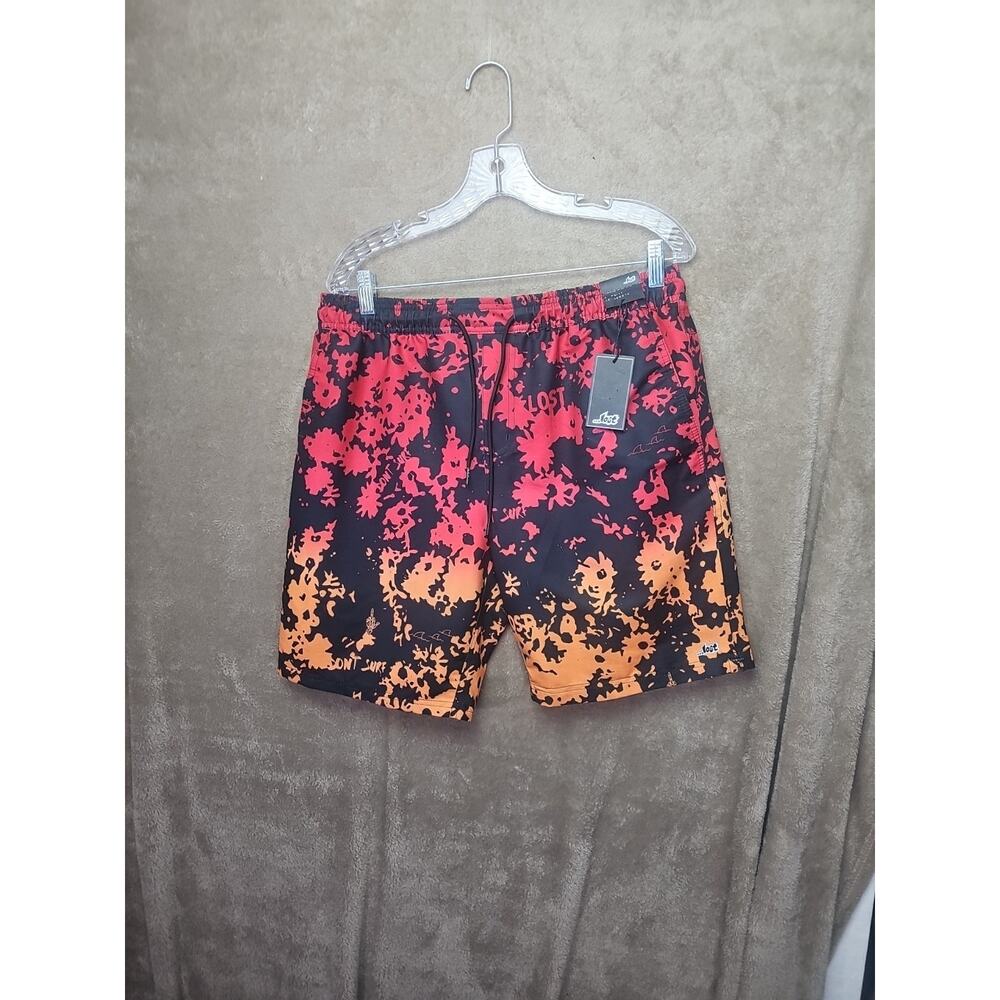 Lost Enterprises Board Shorts Mens Large Black Swim Trunks